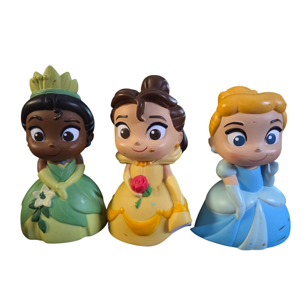 Disney‎ Princess Tiana Belle Cinderella Mini Figurine Toys bath toys Set Lot